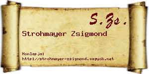 Strohmayer Zsigmond névjegykártya
